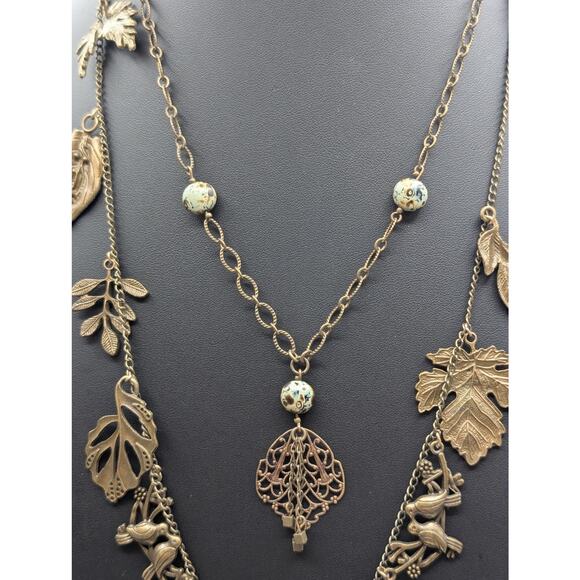 Jet'aime VTG Brass Necklace & Made to Look Antique Filigree Pendant Necklace Lot - Picture 4 of 15